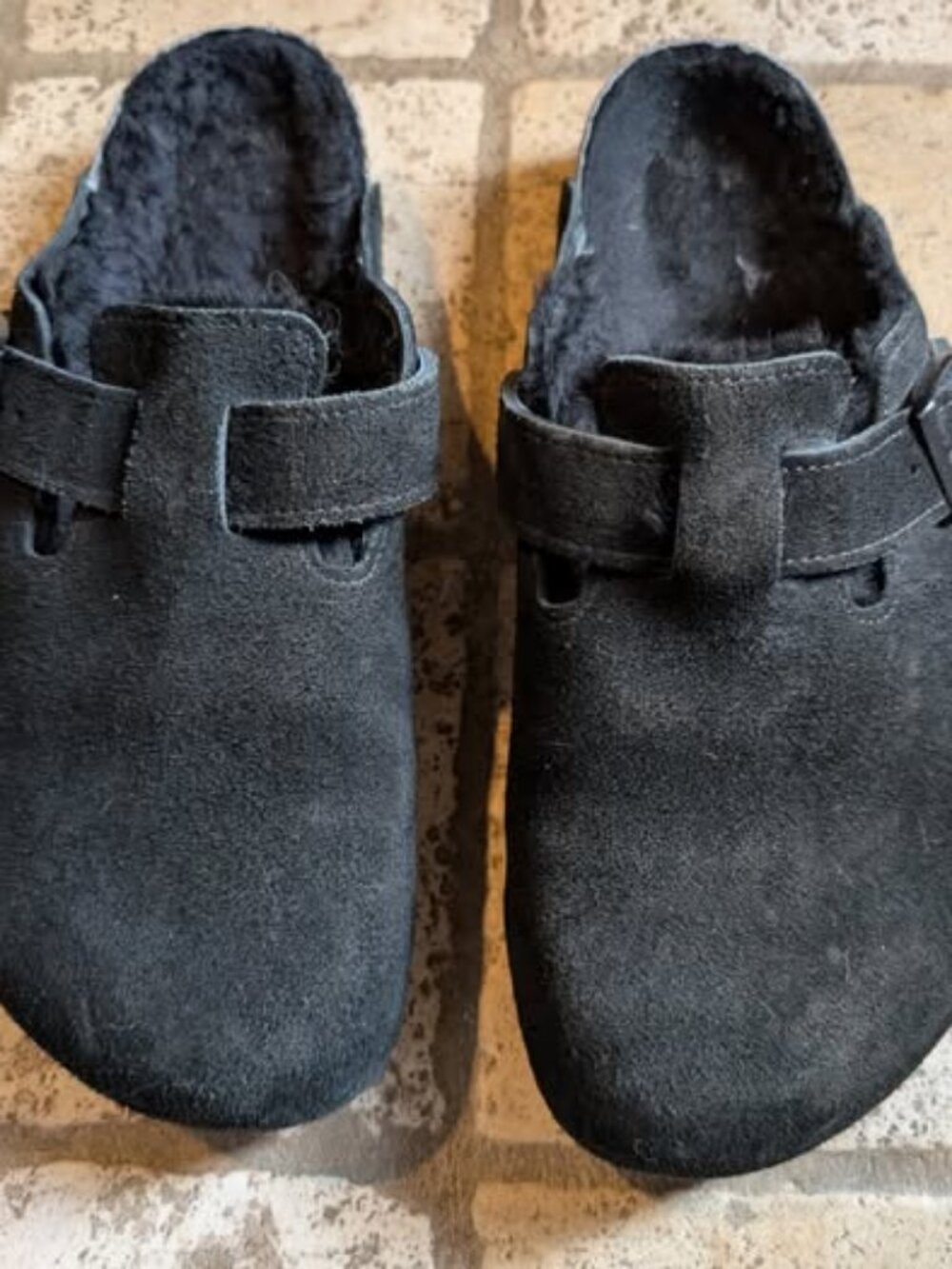 Birkenstock Boston Shearling Suede Clogs Black Size 41 (Men's 8-8.5)